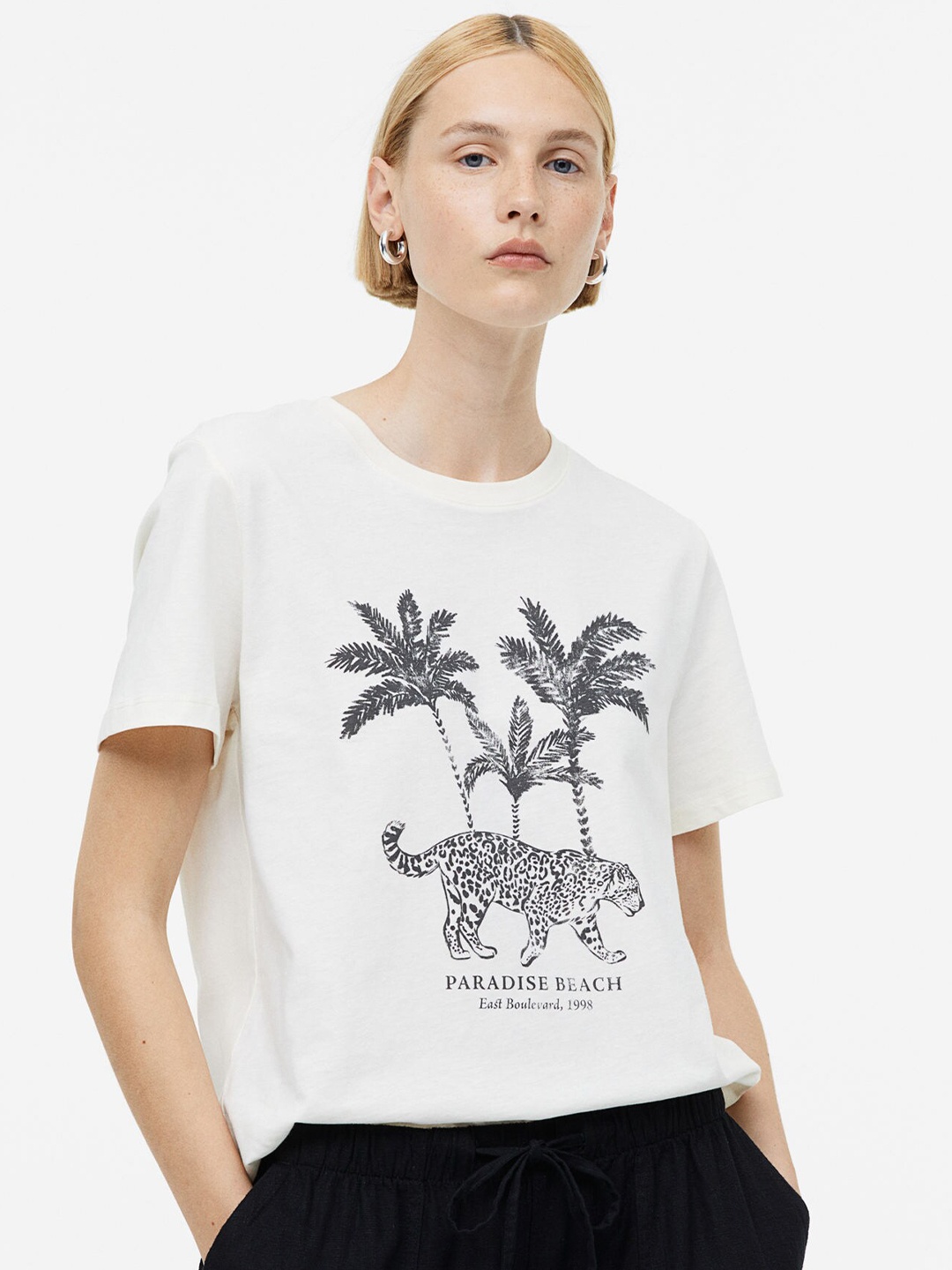

H&M Women Cotton T-shirt, White