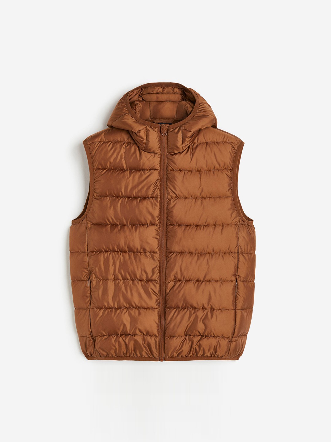 

H&M Men Padded Lightweight Gilet, Brown
