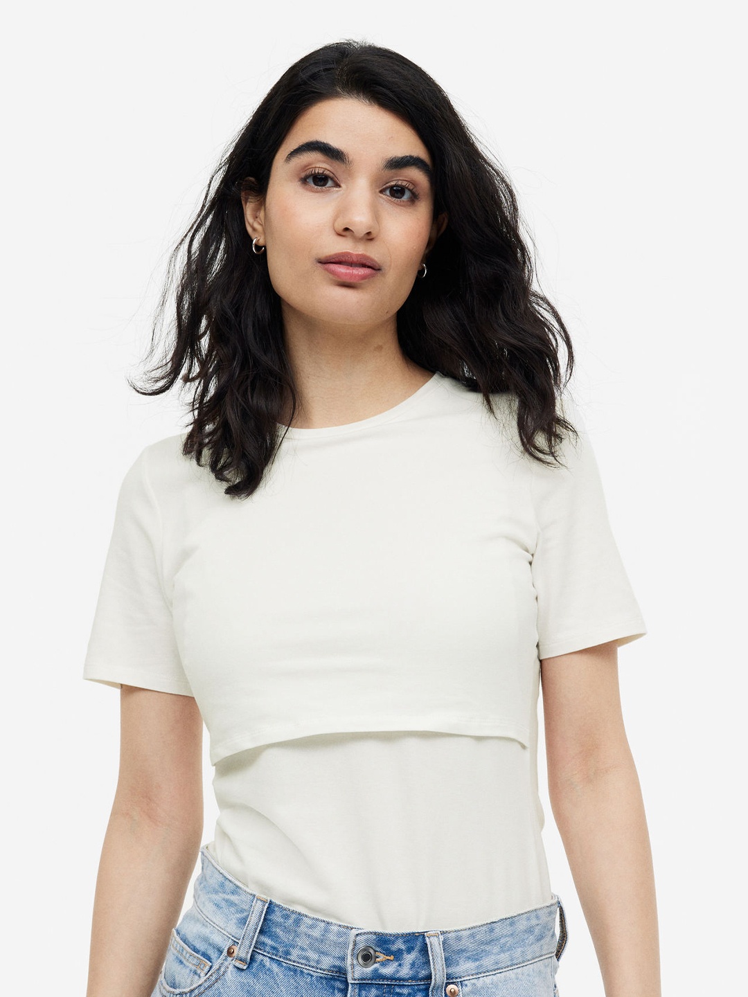 

H&M MAMA 2-Pack Nursing Tops, White