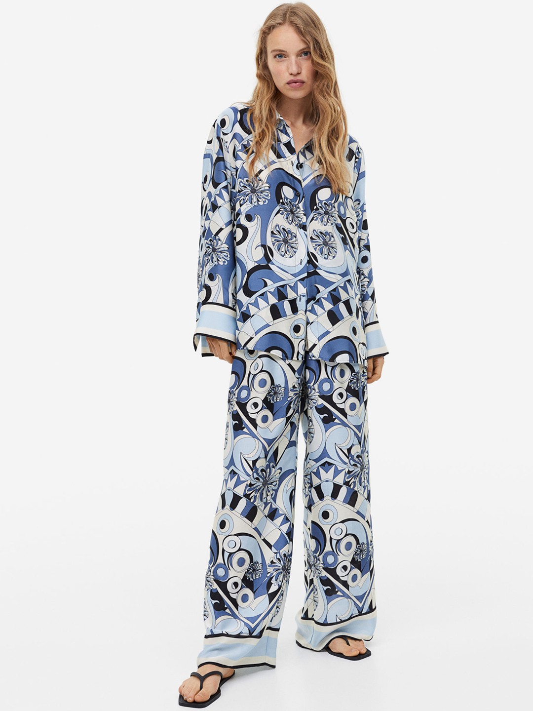 

H&M Women Wide Trousers, Blue