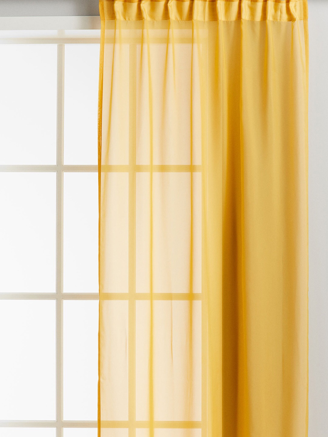 

H&M Yellow 2-Pack Sheer Curtain lengths