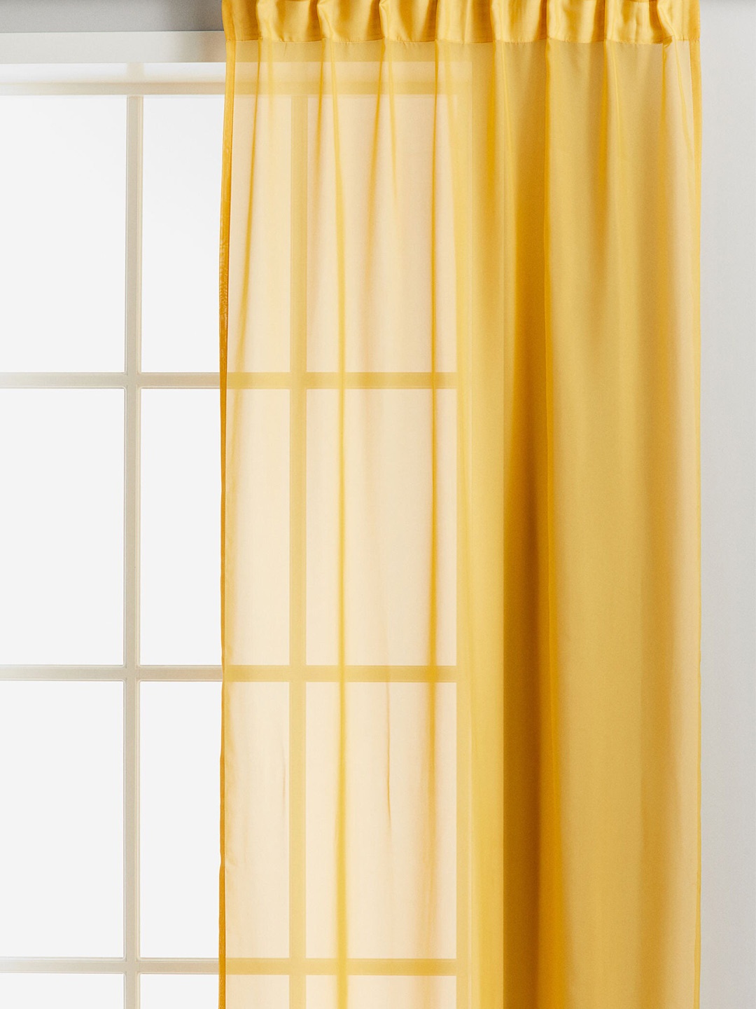 

H&M Yellow 2-Pack Sheer Curtain lengths