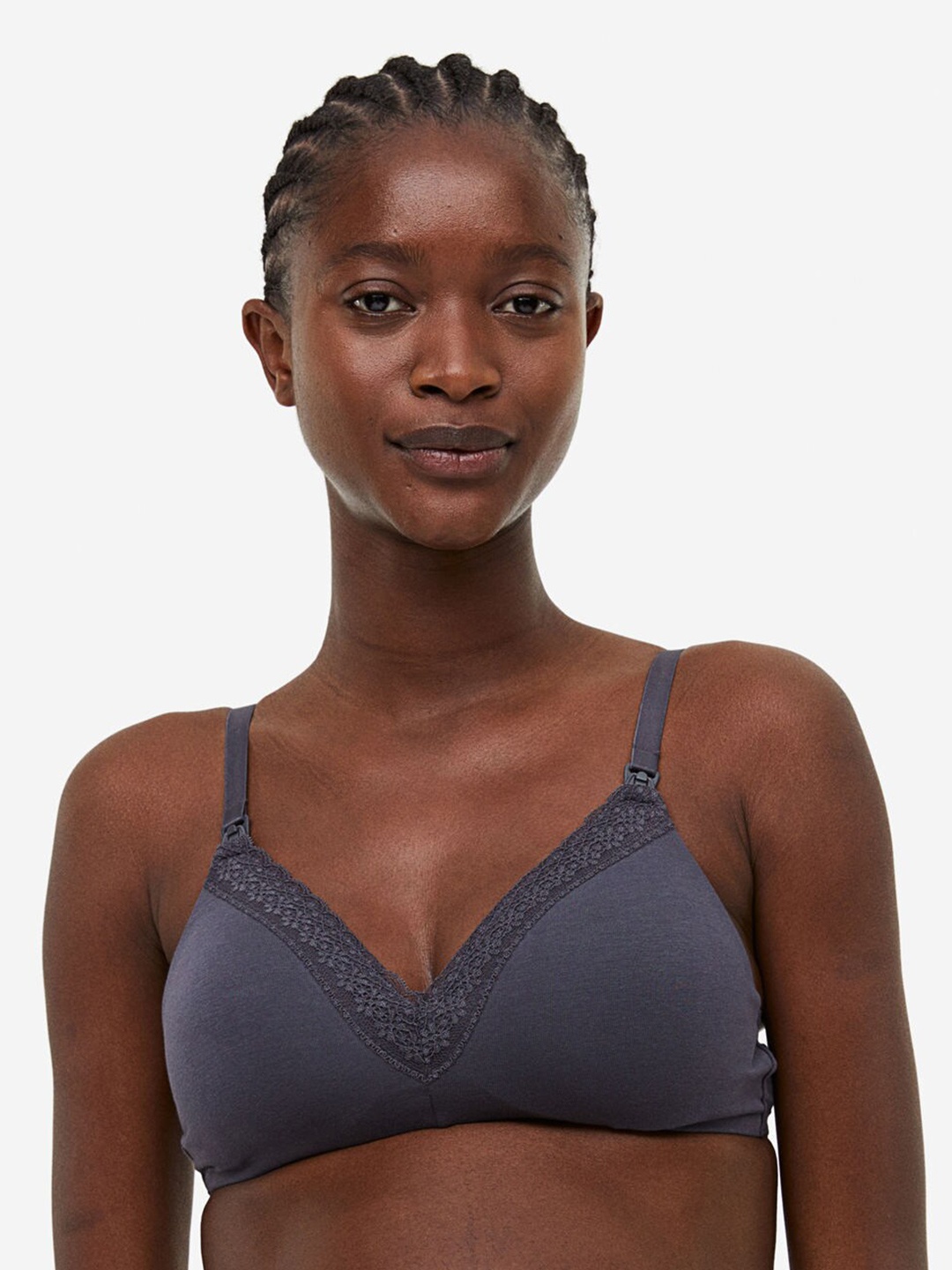 

H&M MAMA 2-Pack Padded Nursing Bras, Grey