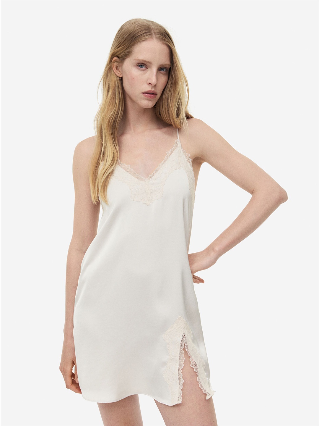 

H&M Satin Nightslip, Beige