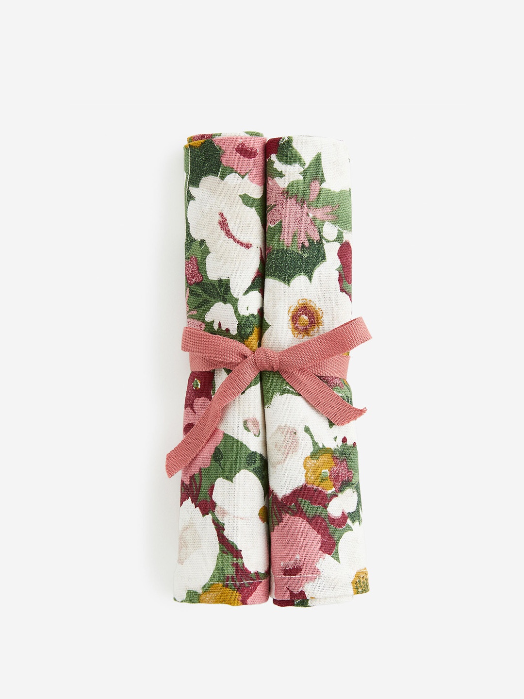 

H&M 2-Pack White & Green Cotton Napkins