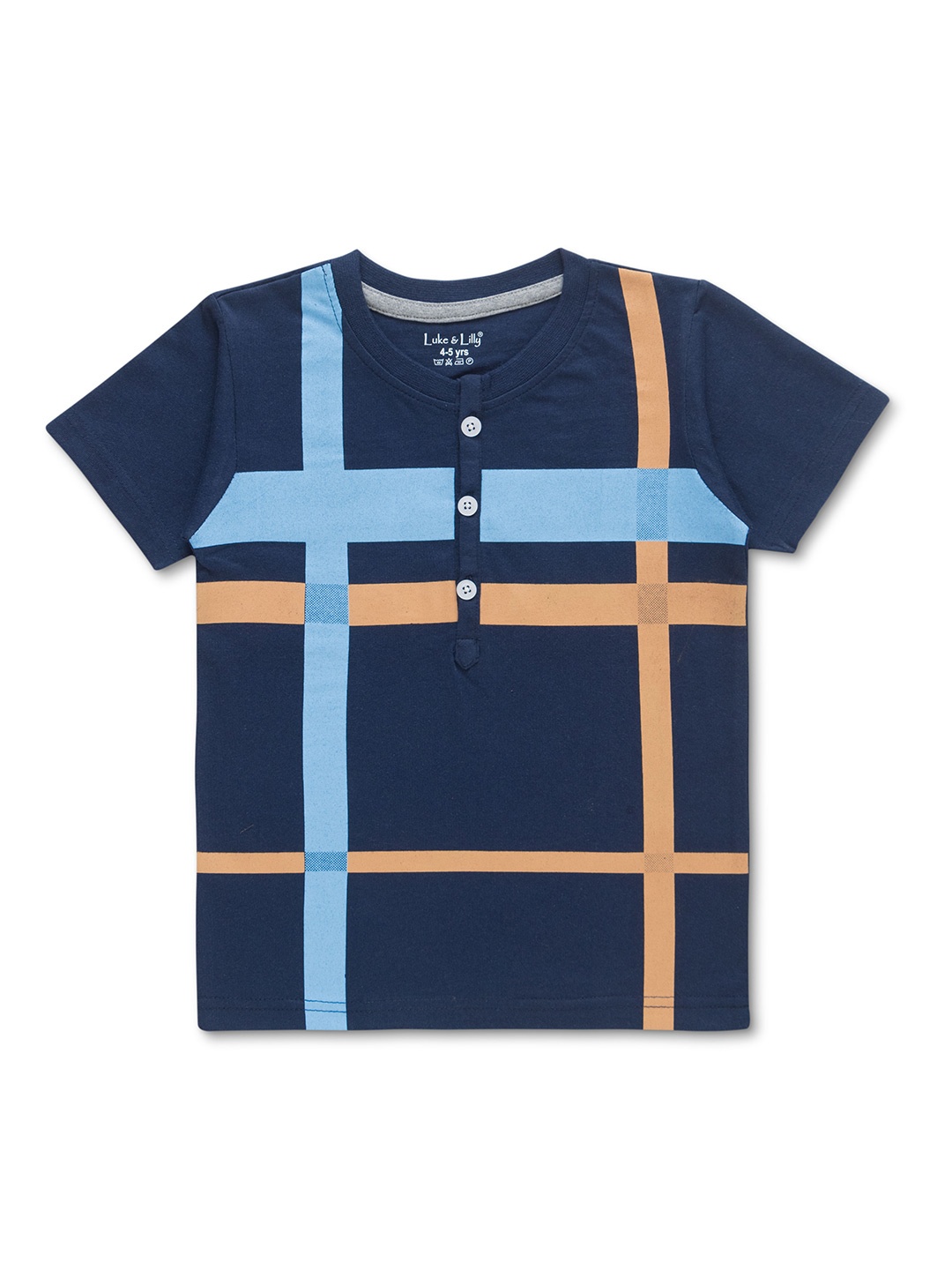 

Luke & Lilly Boys Striped Pure Cotton T-Shirt, Blue