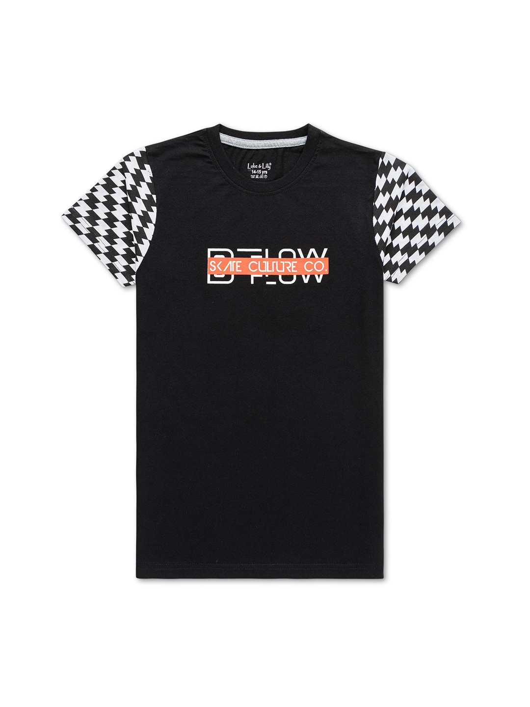 

Luke & Lilly Boys Typography Printed Pure Cotton T-shirt, Black