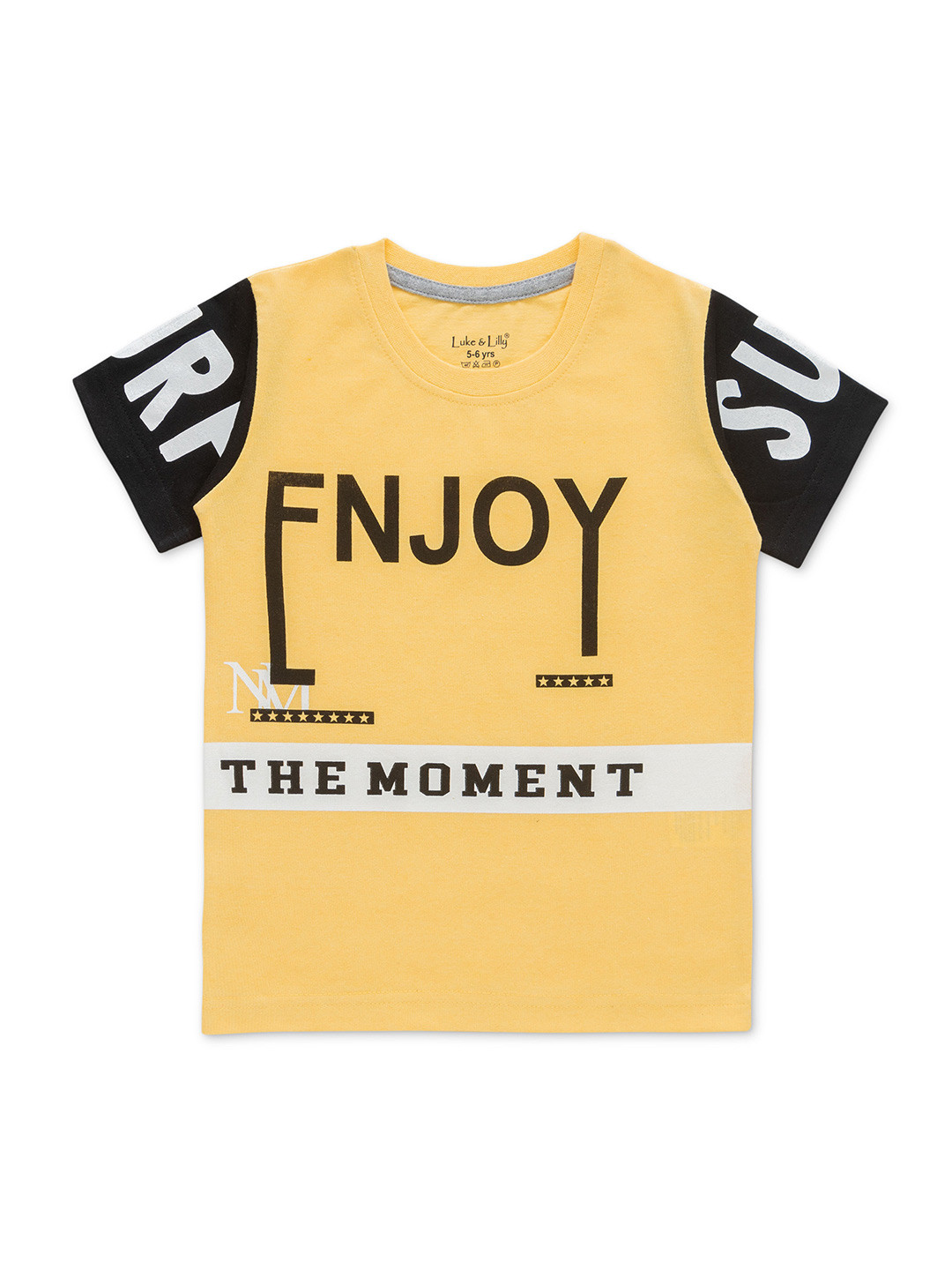 

Luke & Lilly Boys Typography Printed Pure Cotton T-Shirt, Yellow