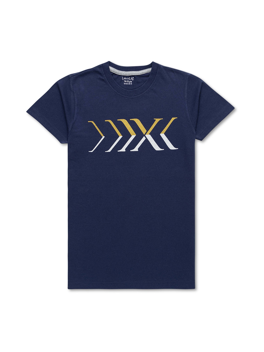 

Luke & Lilly Boys Typography Printed Pure Cotton T-Shirt, Navy blue