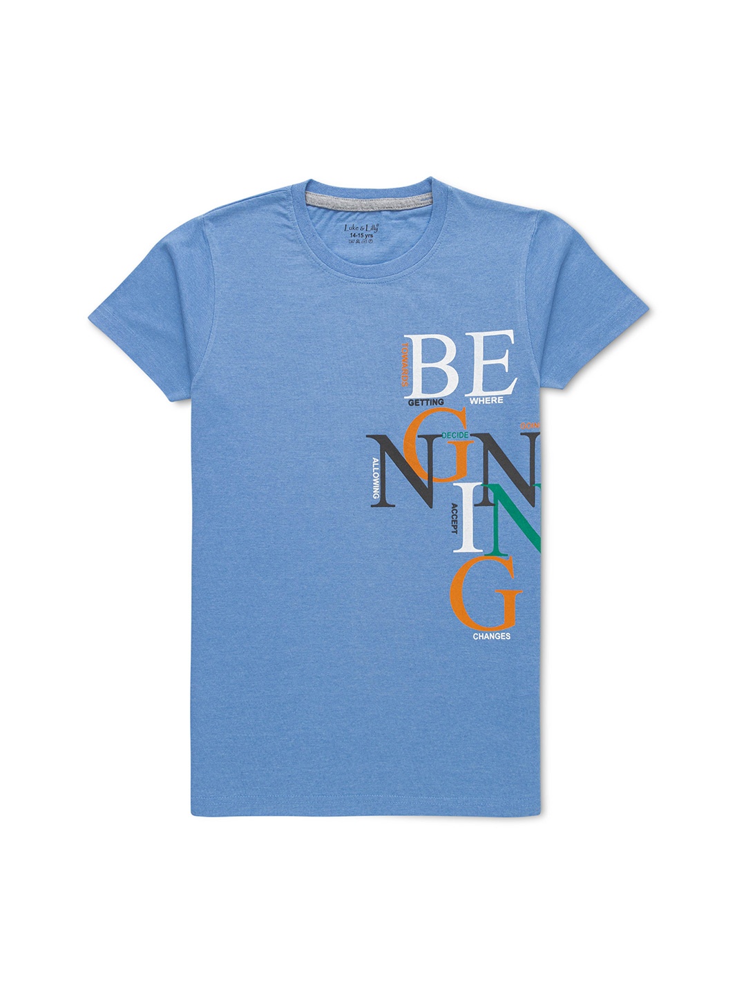 

Luke & Lilly Boys Typography Printed Pure Cotton T-Shirt, Blue