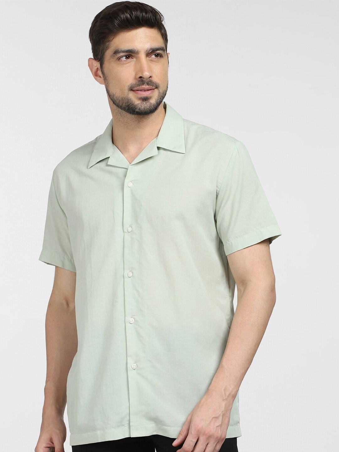 

SELECTED Spread Collar Casual Shirt, Green