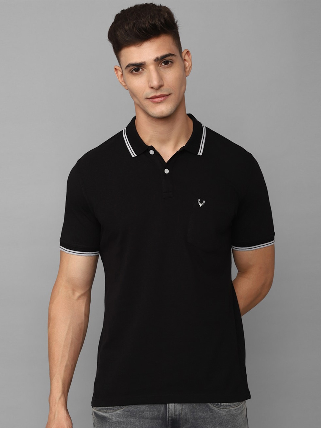 

Allen Solly Polo Collar Cotton T-shirt, Black