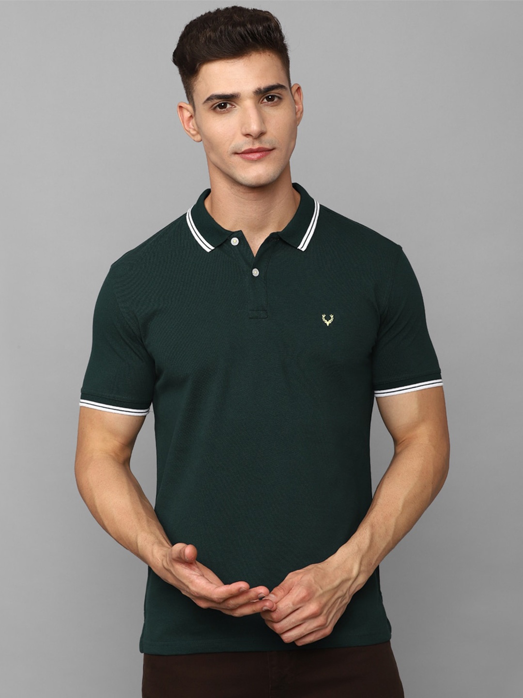 

Allen Solly Polo Collar Cotton T-Shirt, Green