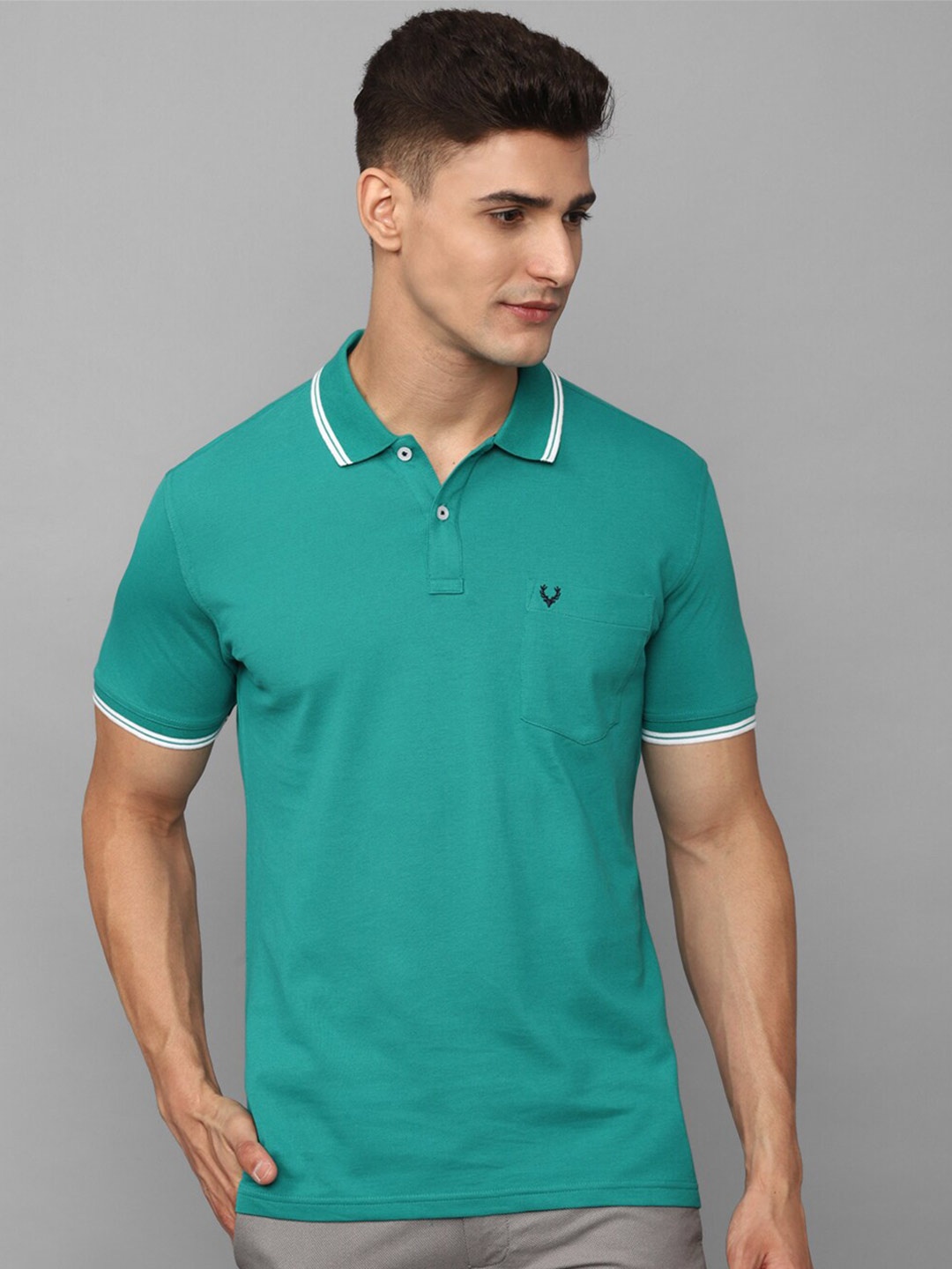 

Allen Solly Polo Collar T-Shirt, Turquoise blue