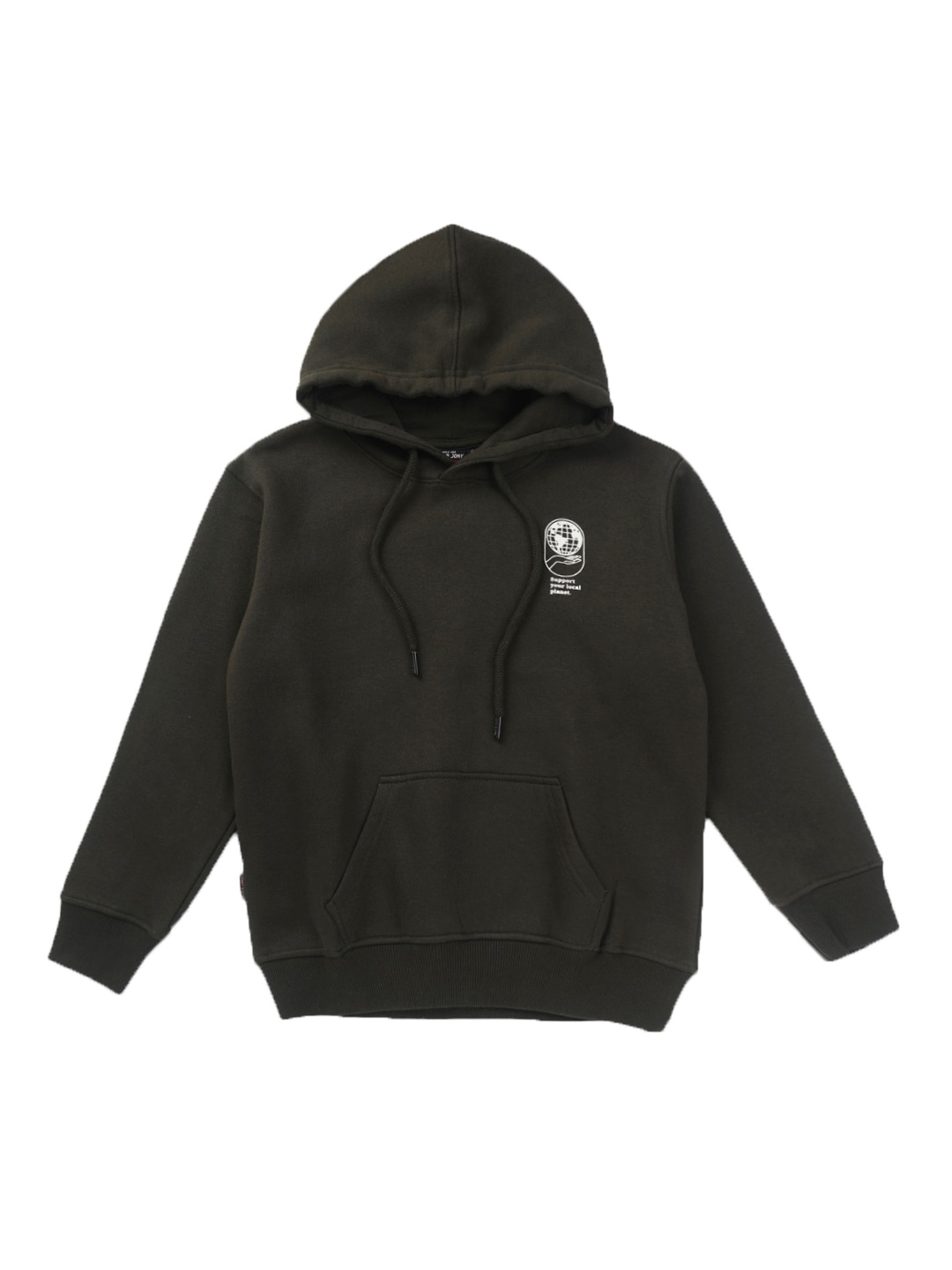 

Gini and Jony Boys Front-Open Hooded Fleece Swetshirt, Black