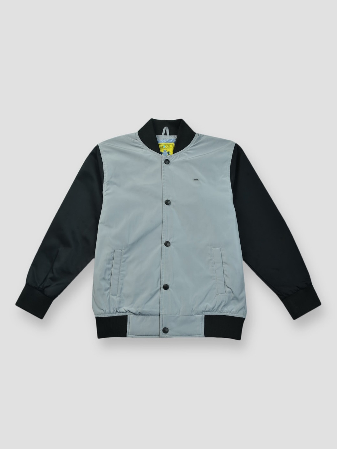 

Gini and Jony Boys Stand Collar Bomber Jacket, Grey