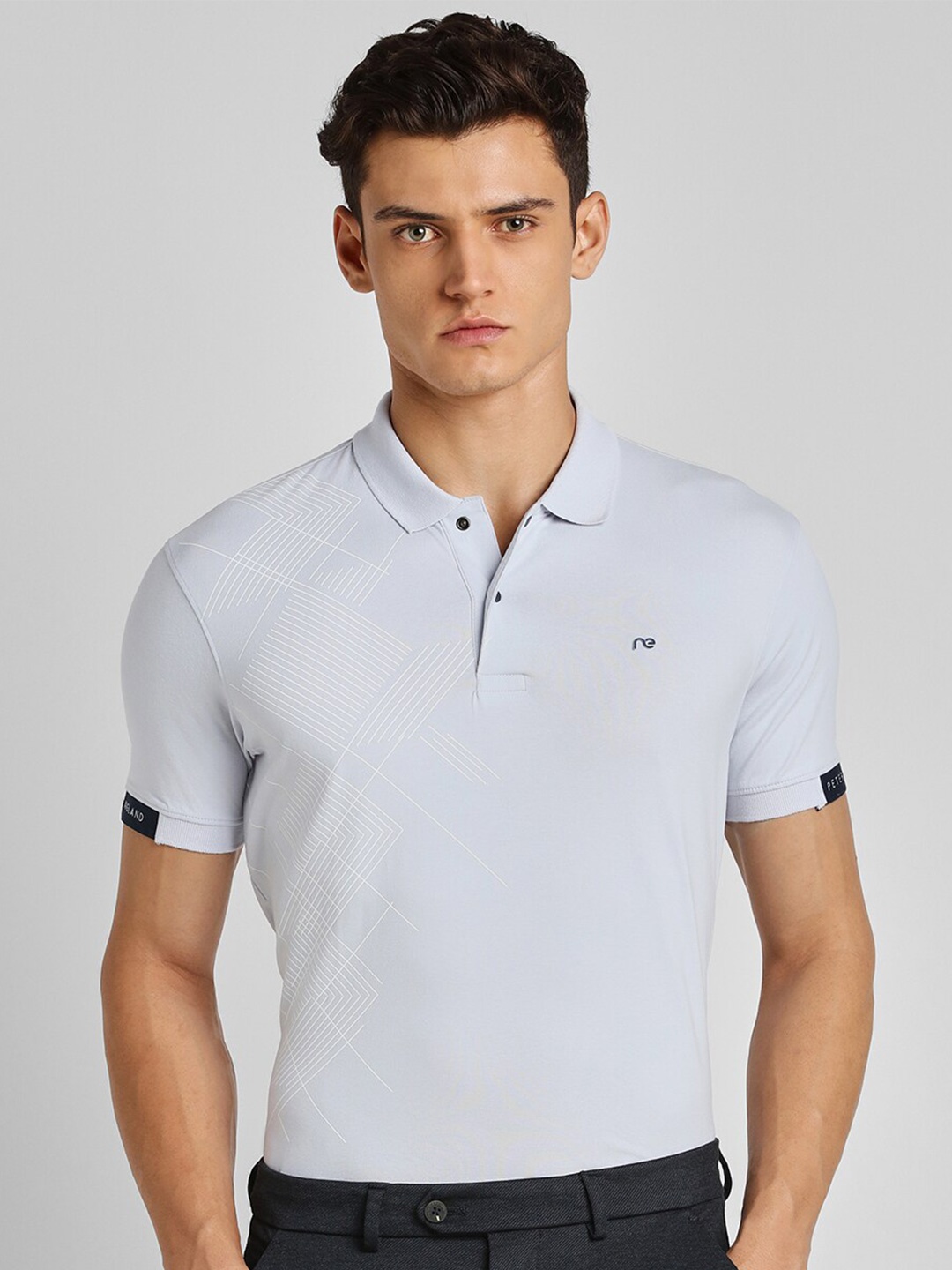 

Peter England Polo Collar Slim Fit T-shirt, Blue