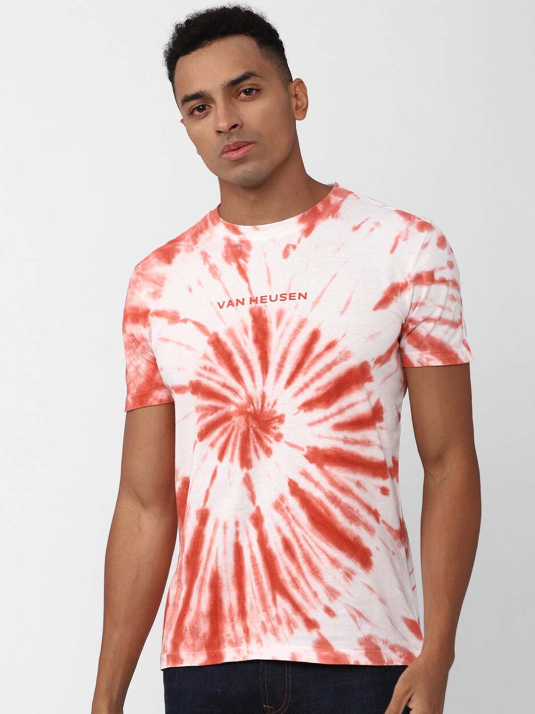 

VAN HEUSEN DENIM LABS Dyed Short Sleeves Pure Cotton T-shirt, White