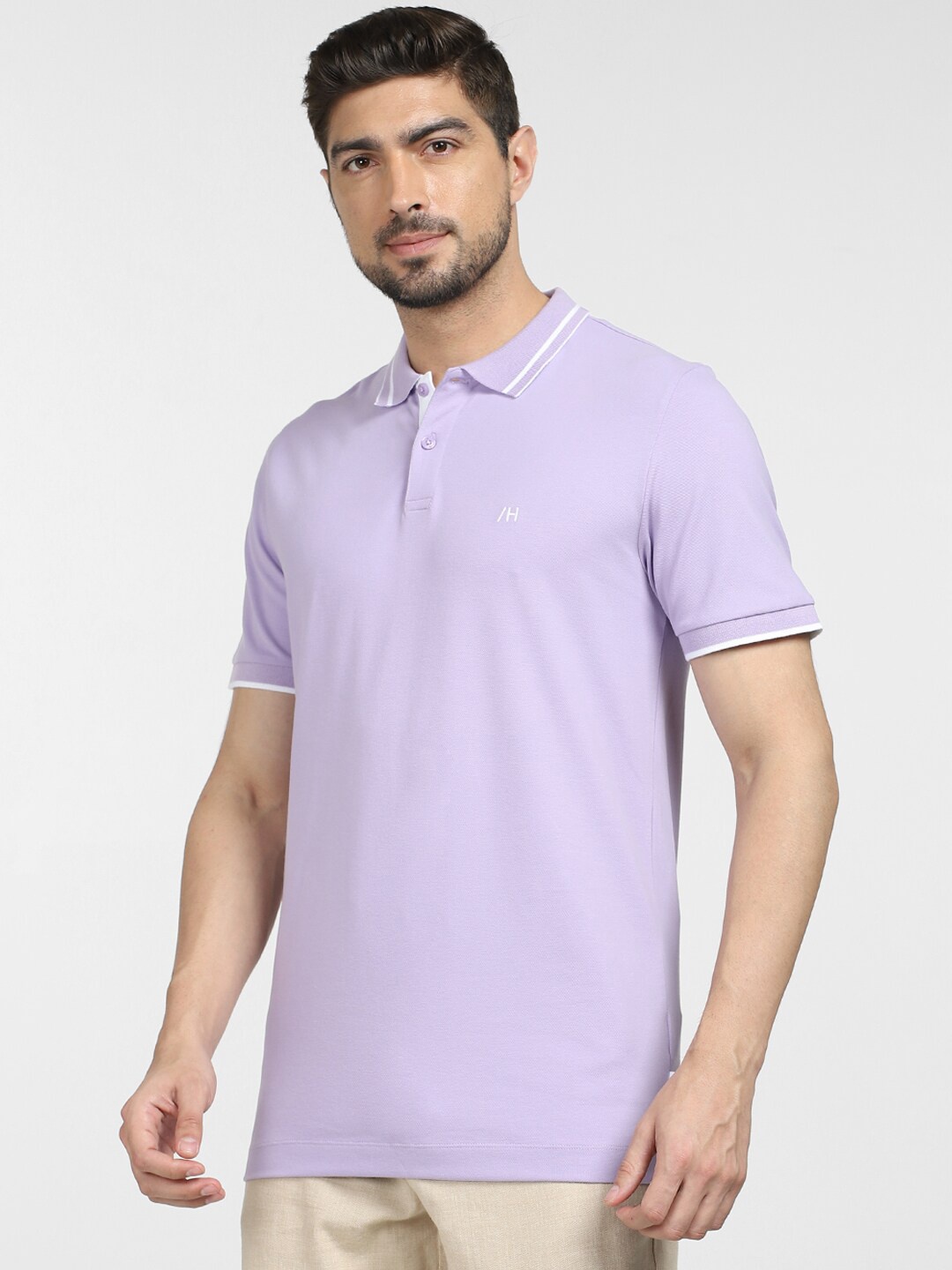 

SELECTED Polo Collar Short Sleeves Slim Fit T-shirt, Purple