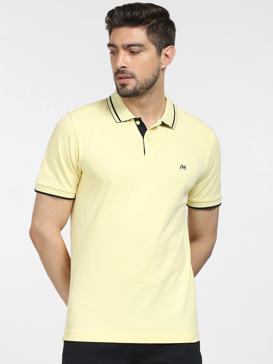 

SELECTED Polo Collar Short Sleeves Slim Fit T-shirt, Yellow