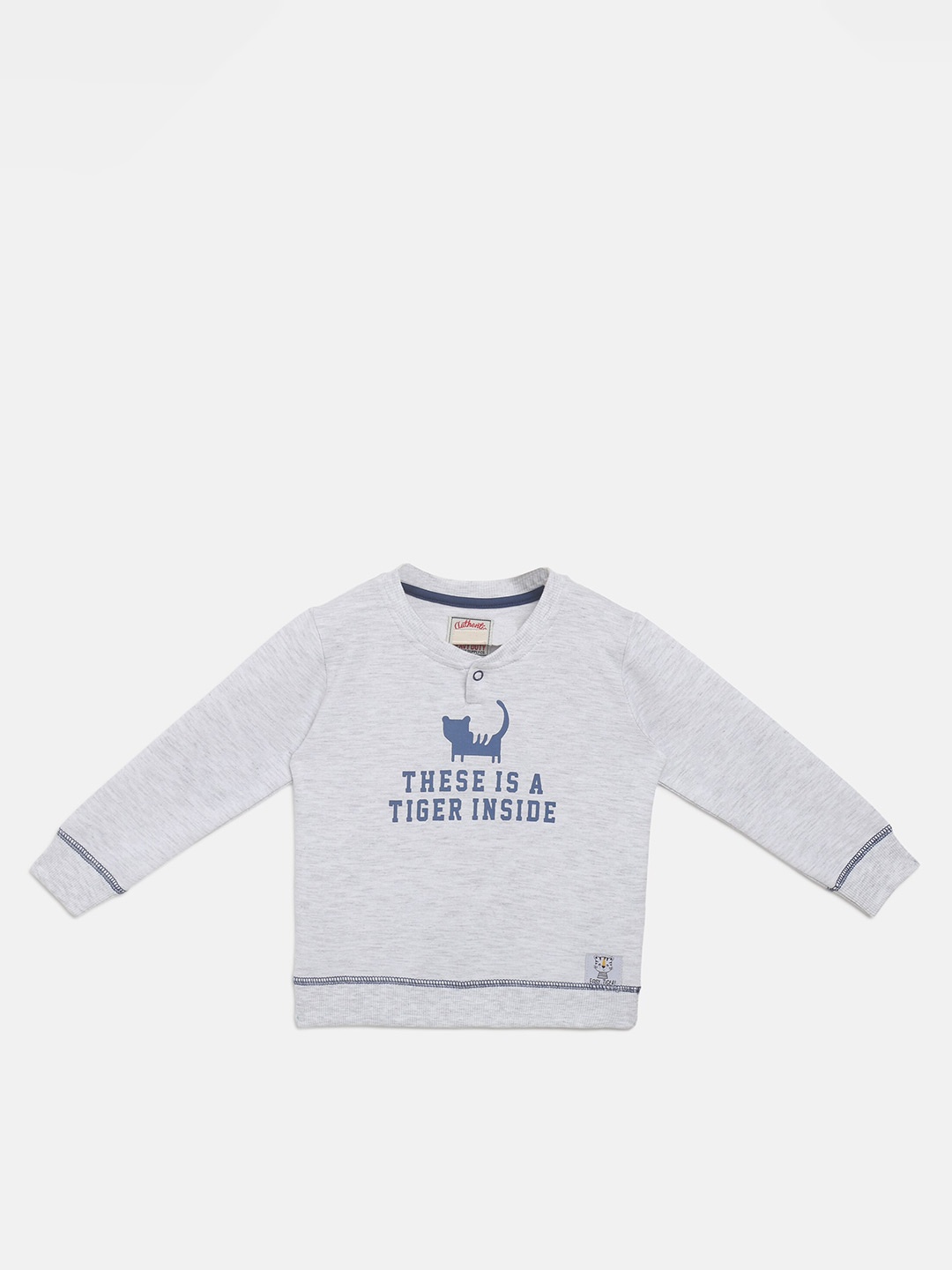 

R&B Boys Typography Printed Cotton T-shirt, Blue