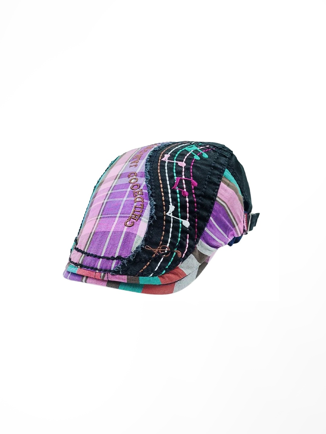 

Zacharias Boys Printed Cotton Ascot Cap, Black