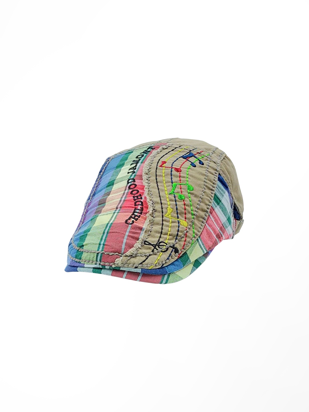 

Zacharias Boys Printed Cotton Ascot Cap, Beige
