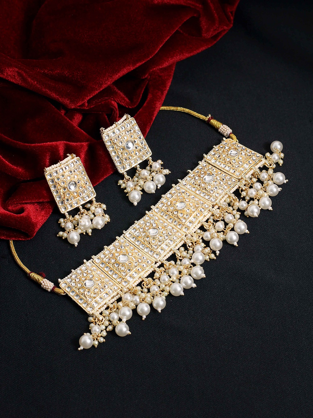 

SAIYONI Gold-Plated Kundan-Studded Choker Necklace & Earrings