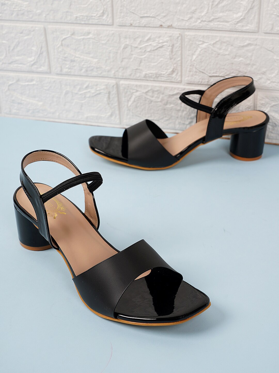 

Style Shoes Open Toe Block Heels, Black