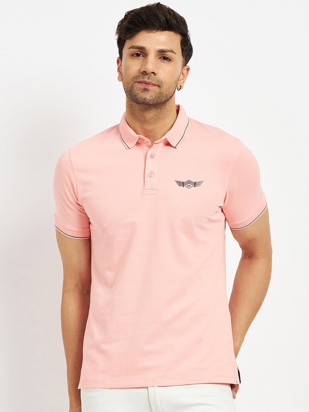 

CAMLA Polo Collar Cotton T-shirt, Pink