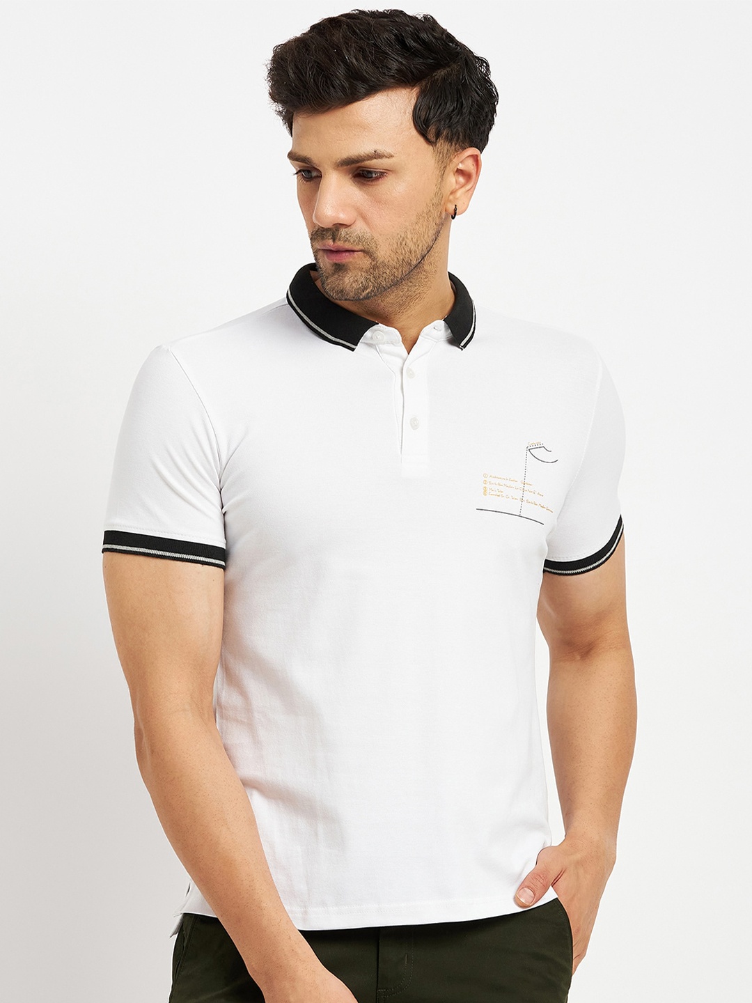 

CAMLA Polo Collar Cotton T-Shirt, Off white