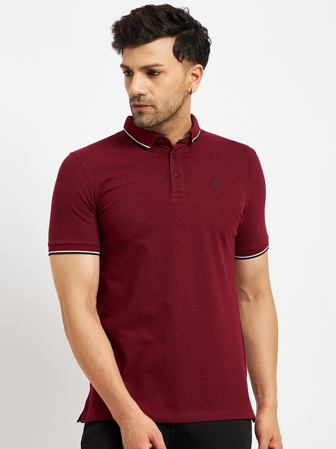 

CAMLA Polo Collar Cotton T-shirt, Red