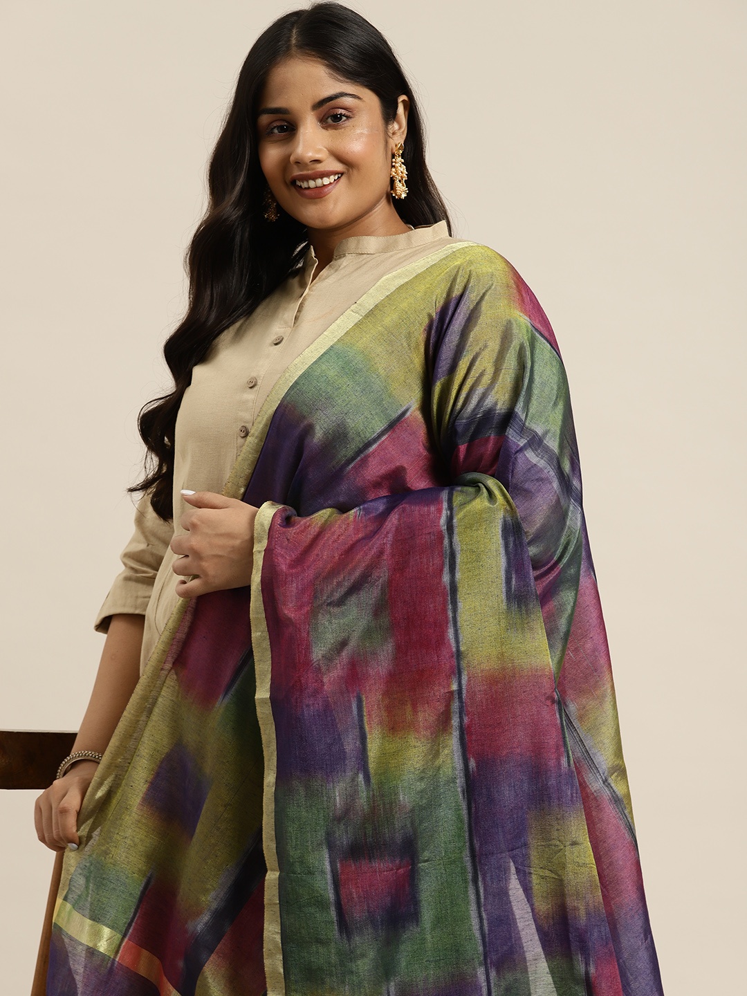 

Sztori Abstract Printed Dupatta, Green