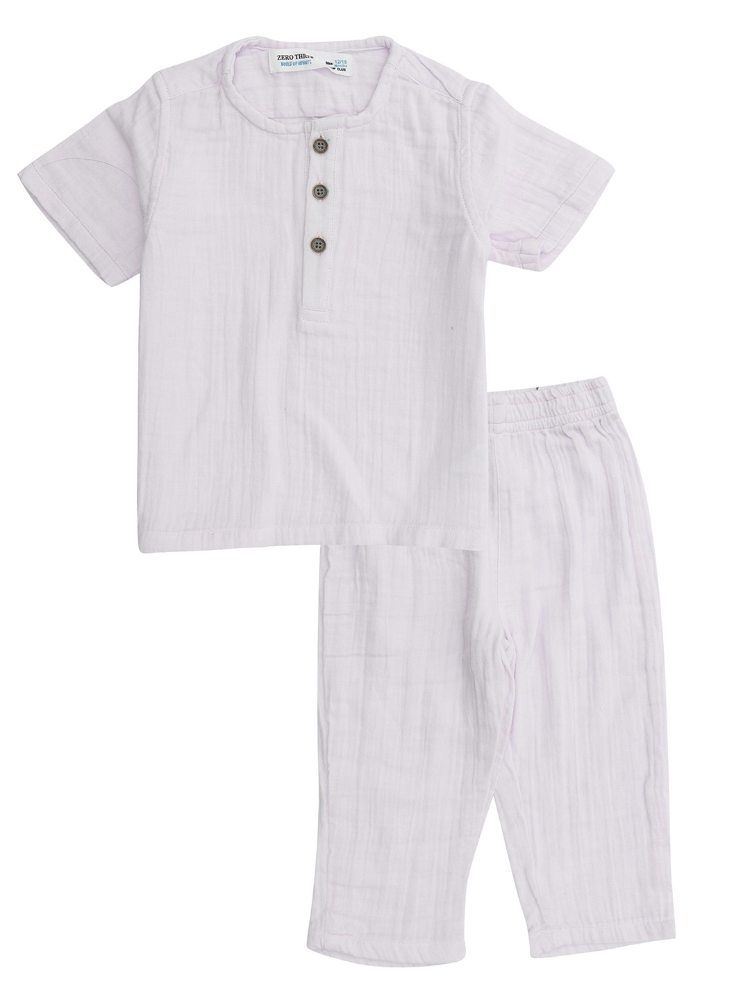 

ZERO THREE Infant Boys Pure Cotton T-shirt With Pyjamas Night Suit, Lavender