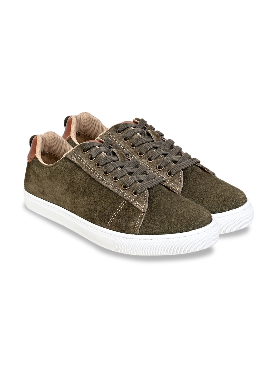 

HX London Men Lightweight Suede Sneakers, Olive