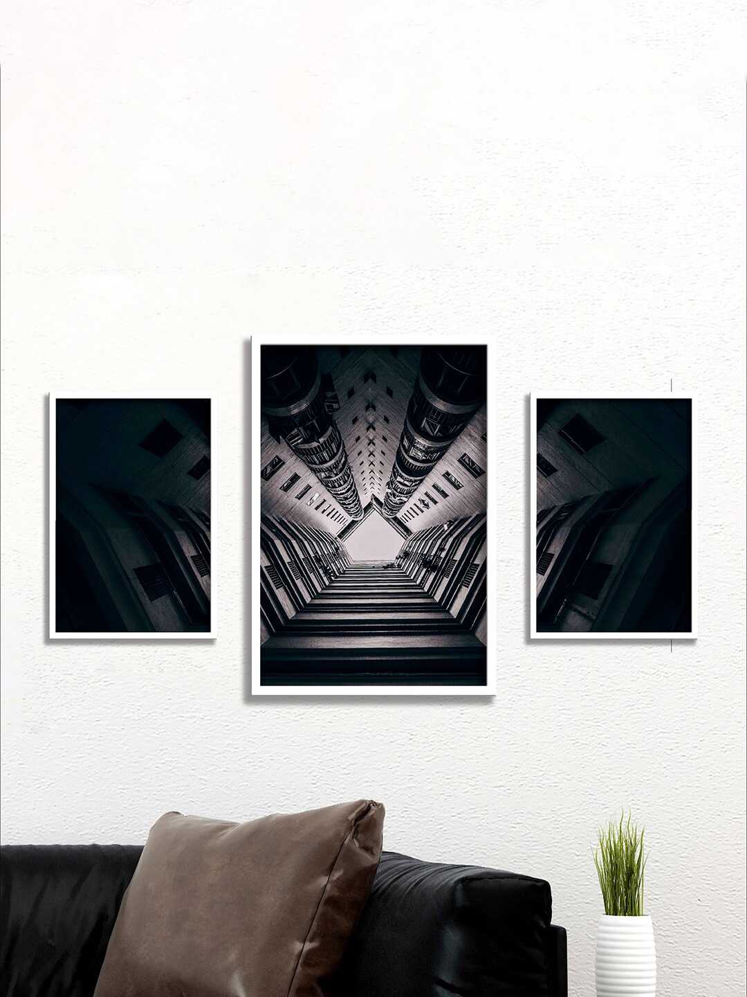 

SAF White & Black 3 Pieces Printed Modern Wall Arts, Multi