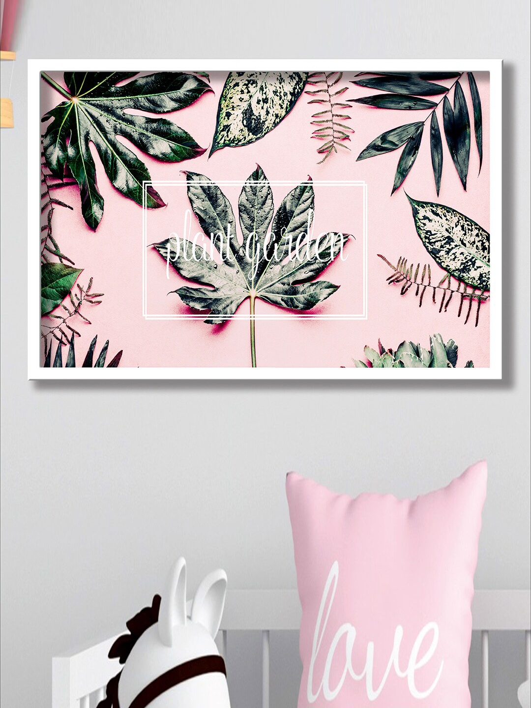 

SAF Pink & White Tropical Leaves Painting Wall Art