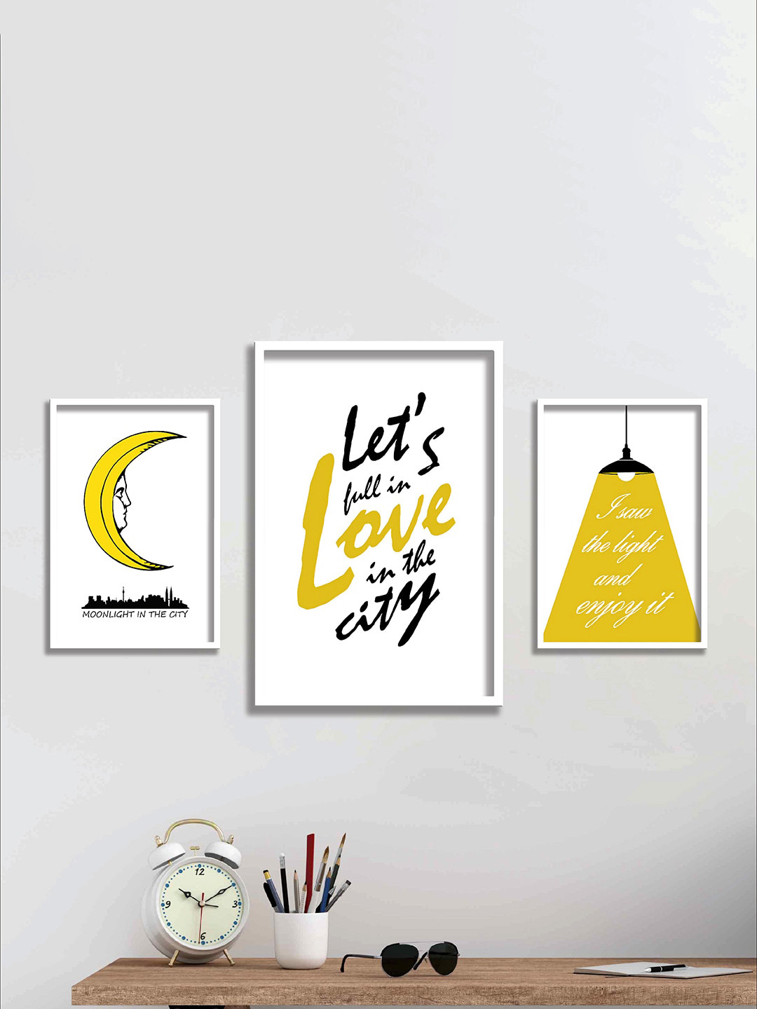 

SAF White & Yellow 3 Pieces Motivational Quotes Painting Wall Art