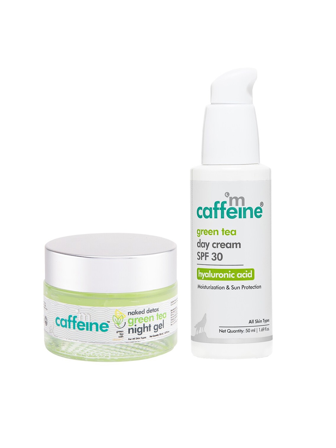 

MCaffeine Naked Detox Green Tea Night Gel & Green Tea SPF 30 Day Cream - 50ml Each, White