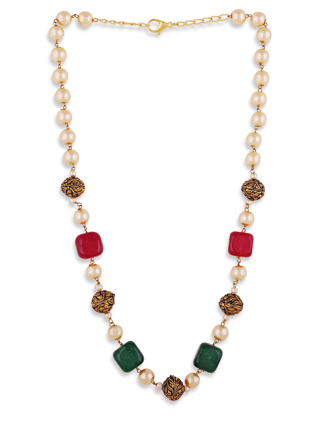 

ABDESIGNS Gold-Plated Artificial Stones & Beads Necklace