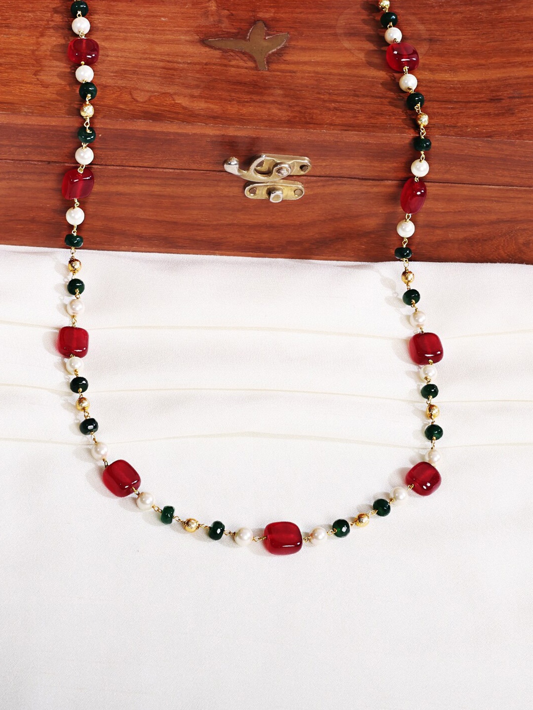 

ABDESIGNS Gold-Plated Artificial Stones & Beads Necklace