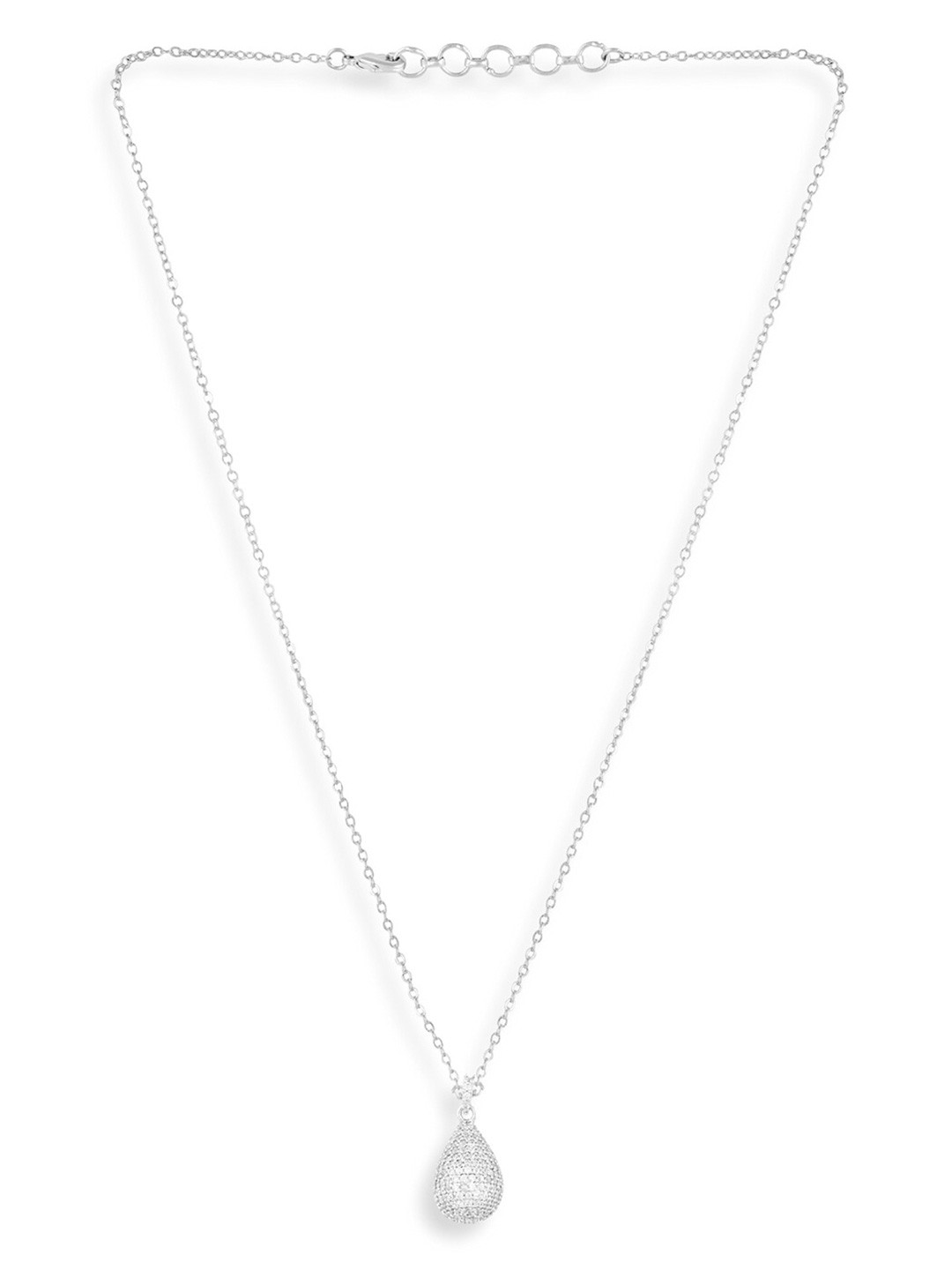 

ABDESIGNS Silver-Plated American Diamond Chain
