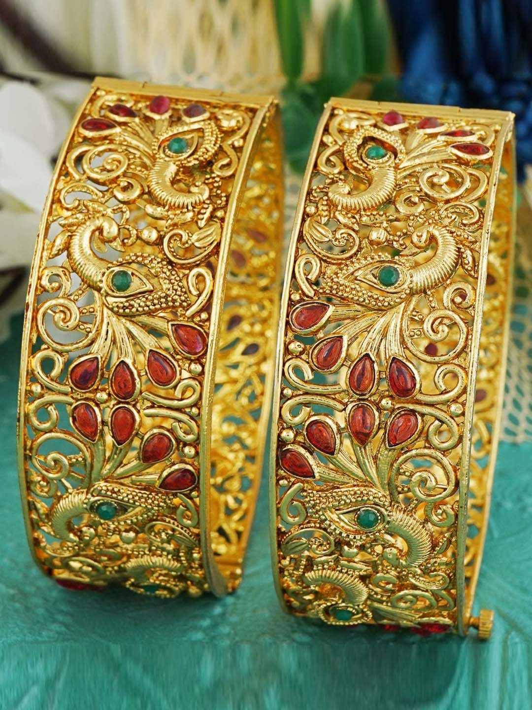 

MANSIYAORANGE Set Of 2 Gold-Plated Bangles
