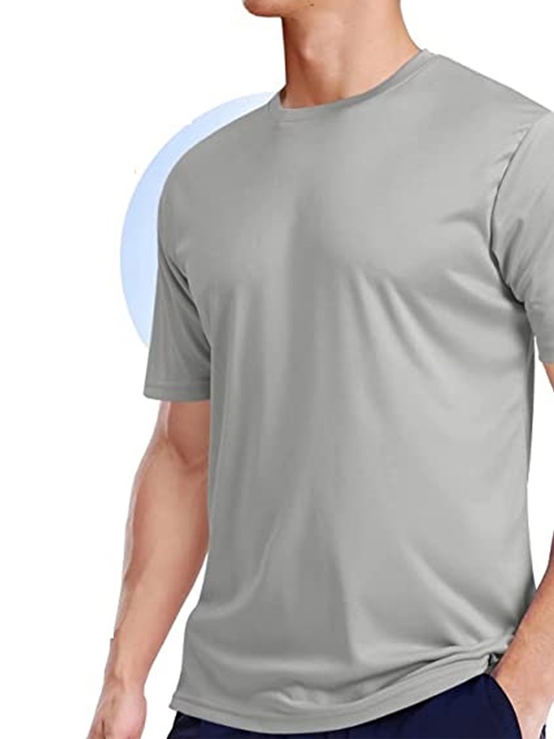 

KAEZRI Round Neck Cotton T-shirt, Grey