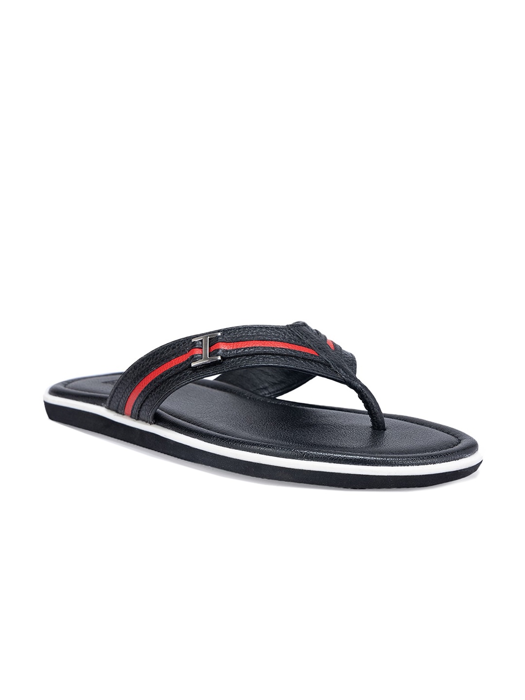 

ROSSO BRUNELLO Men Textured Leather Comfort Sandals, Black