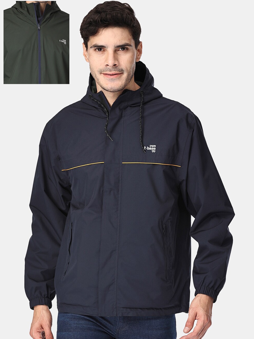 

t-base Plus Size Reversible Rain Jacket, Navy blue