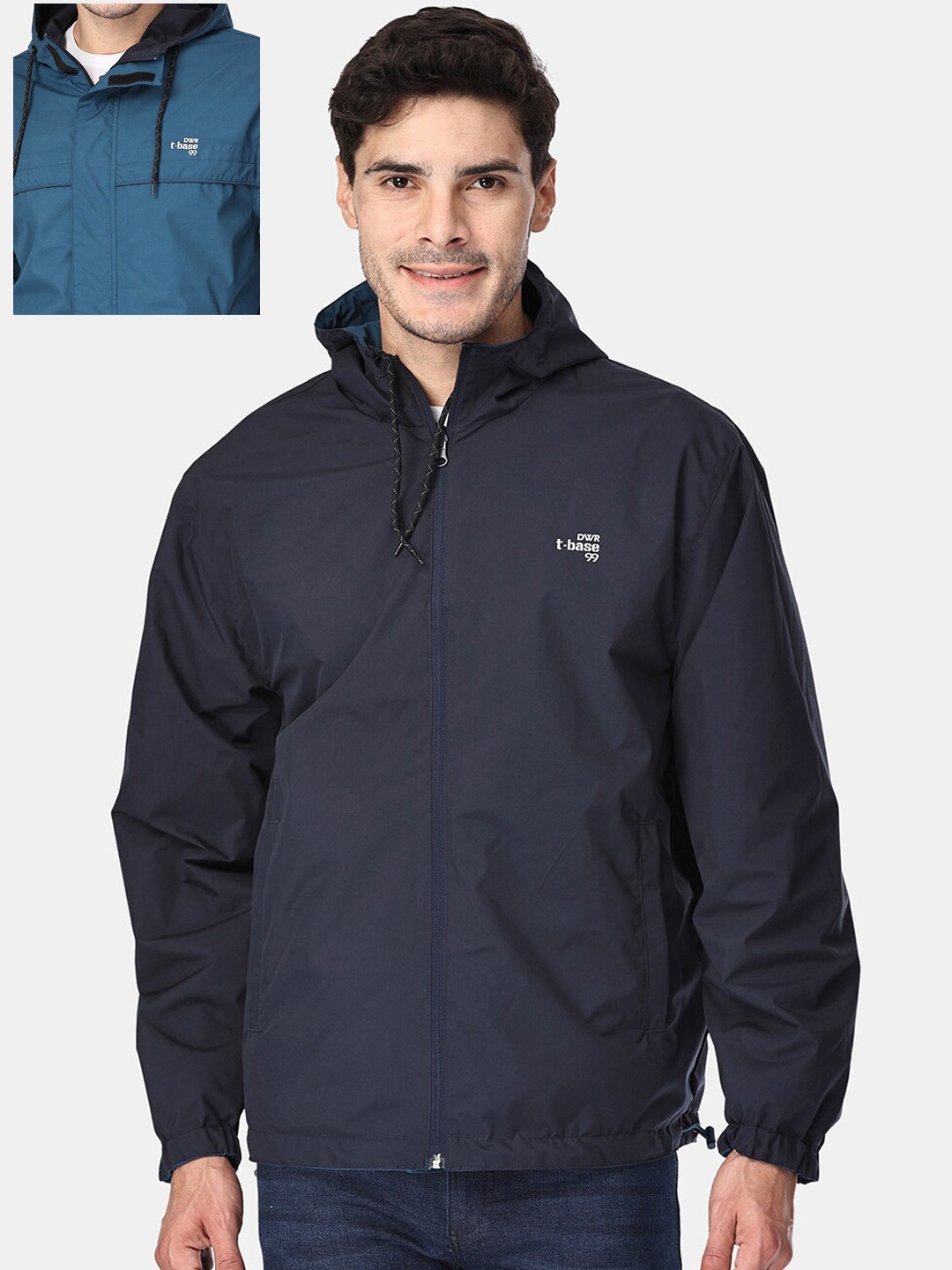 

t-base Plus Size Reversible Rain Jacket, Teal