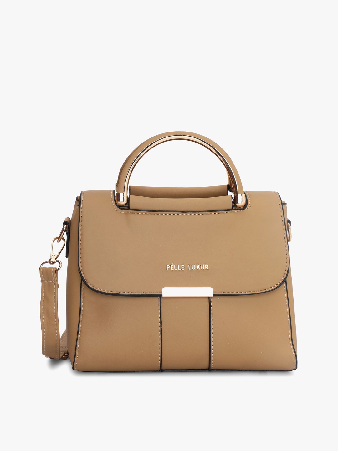 

PELLE LUXUR Structured Satchel Bag, Brown