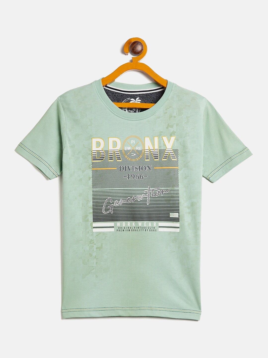 

Duke Boys Typography Printed Slim Fit Cotton Casual T-shirt, Olive
