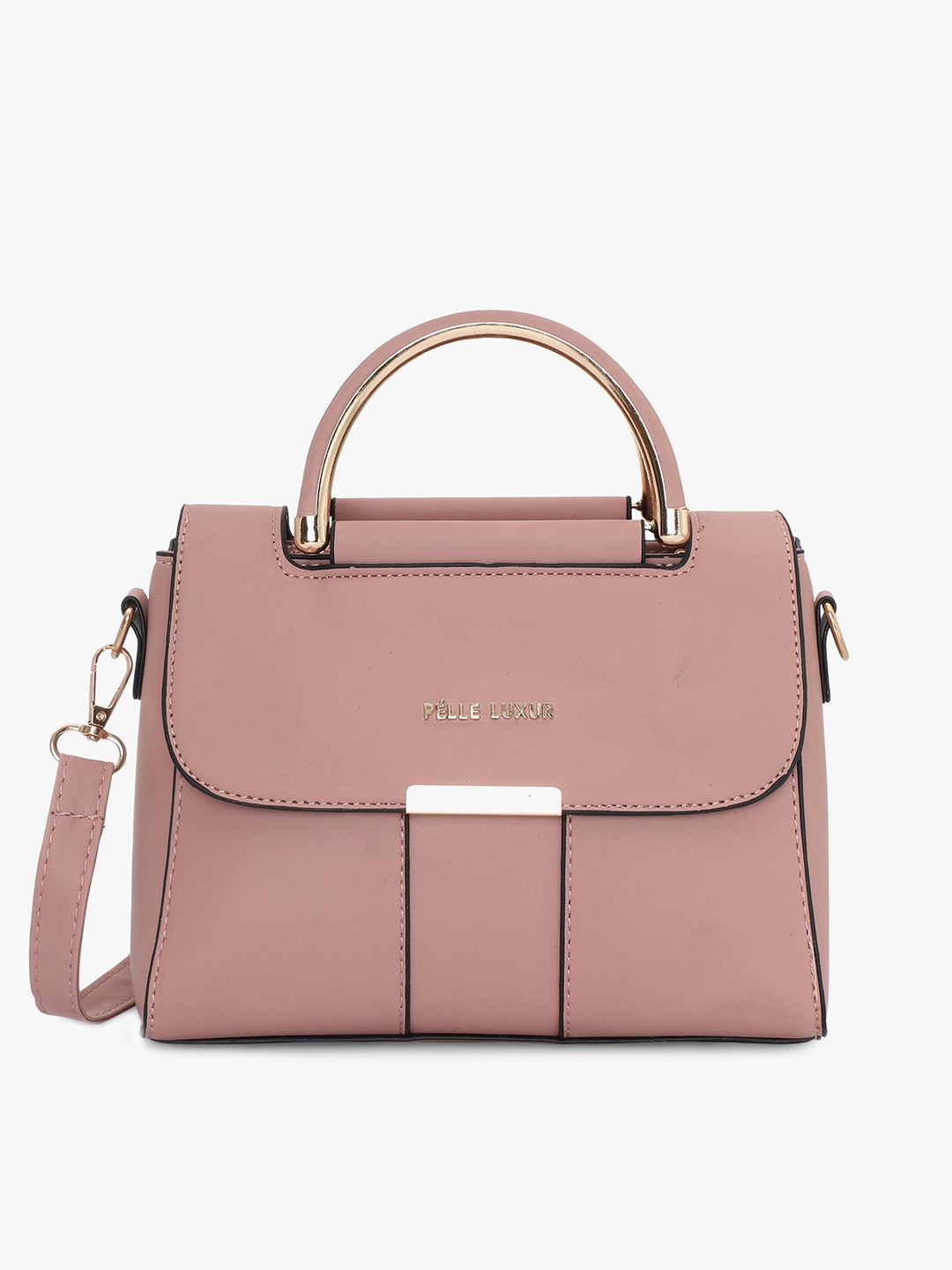 

PELLE LUXUR Structured Satchel, Pink